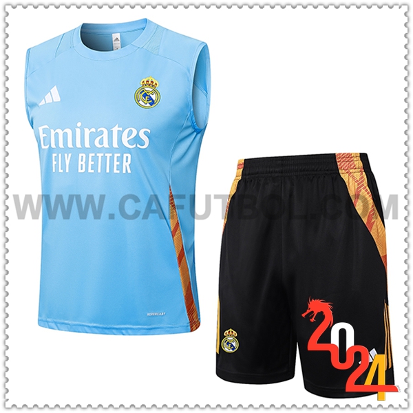 Camiseta Entrenamiento sin mangas Real Madrid Azul Claro 2024 2025