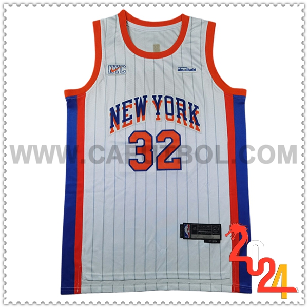 Camisetas De Futbol New York Knicks (TOWNS #32) 2024/25 Blanco/Naranja/Azul