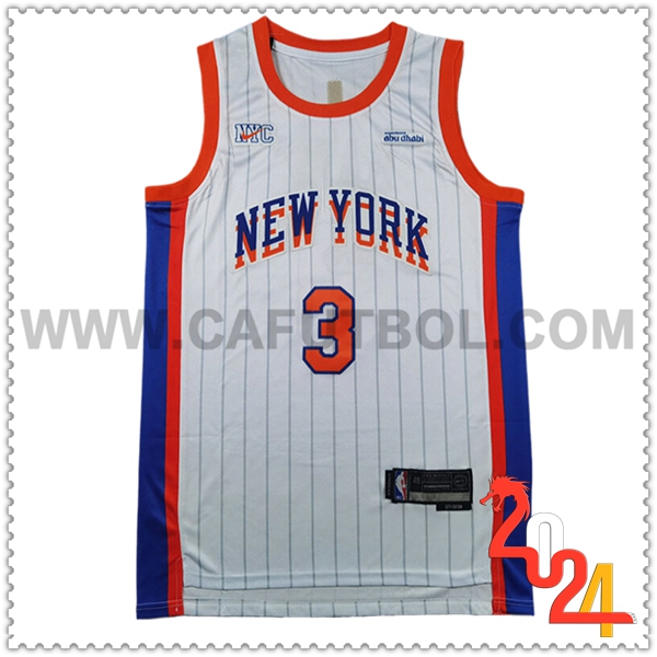 Camisetas De Futbol New York Knicks (HART #3) 2024/25 Blanco/Naranja/Azul