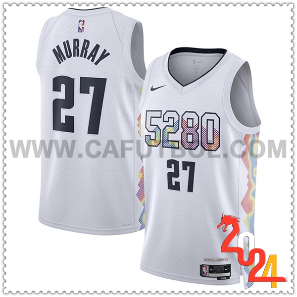 Camisetas De Futbol Denver Nuggets (MURRAY #15) 2024/25 Blanco/Negro