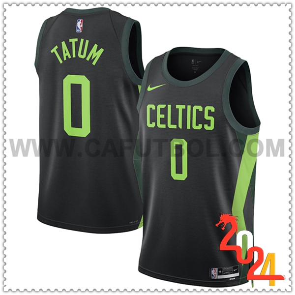 Camisetas De Futbol Boston Celtics (TATUM #0) 2024/25 Negro/Verde -04