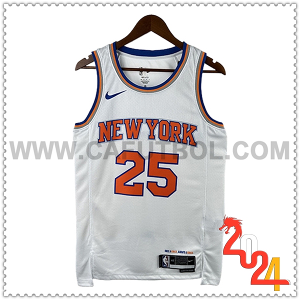 Camisetas De Futbol New York Knicks (BRIDGES #25) 2024/25 Blanco/Naranja