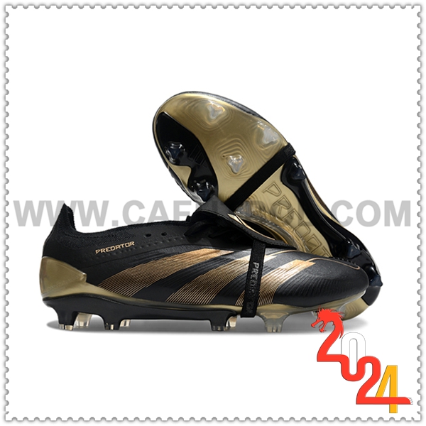 Adidas Zapatos de Futbol Predator Elite Tongue FG Negro/Amarillo -03