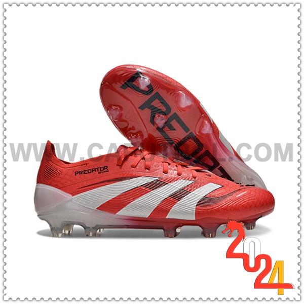 Adidas Zapatos de Futbol 25 Predator Elite FG Rojo/Blanco