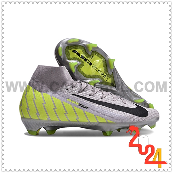 Nike Zapatos de Futbol Air Zoom Mercurial Superfly IIX Elite FG Gris/Verde/Negro