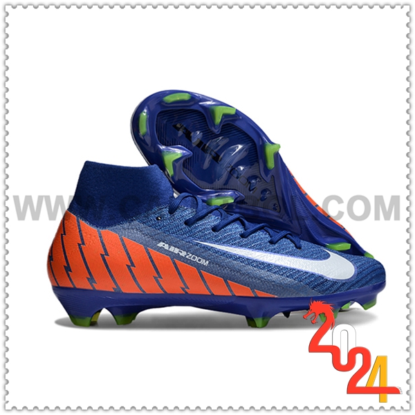 Nike Zapatos de Futbol Air Zoom Mercurial Superfly IIX Elite FG Azul/Naranja/Blanco