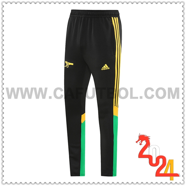 Pantalones Entrenamiento Arsenal Negro/Verde/Amarillo 2024 2025