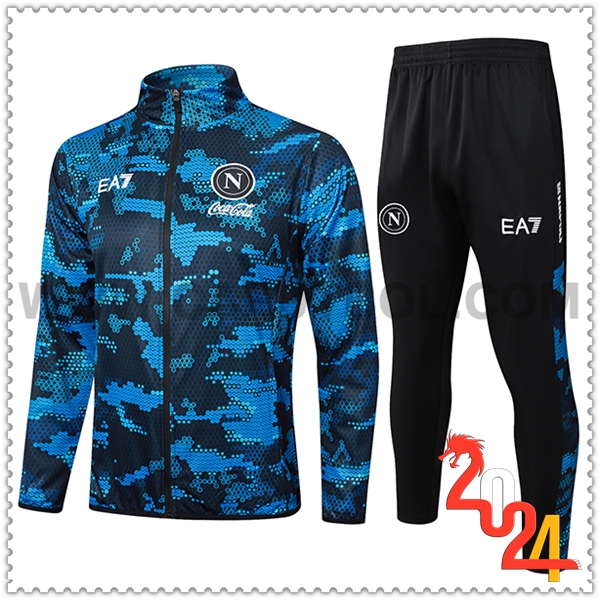 Chandal Futbol Chaquetas SSC Napoles Azul Oscuro 2024 2025