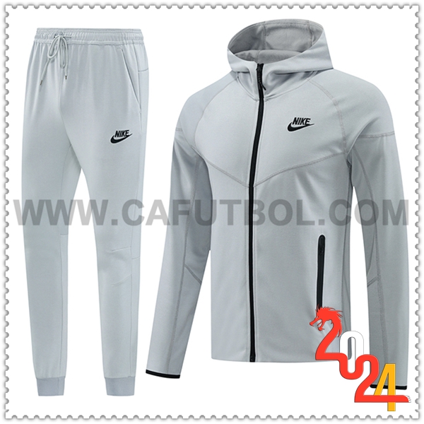 Chaqueta Con Capucha Chandal Rompevientos Nike Gris/Negro 2024 2025 -02