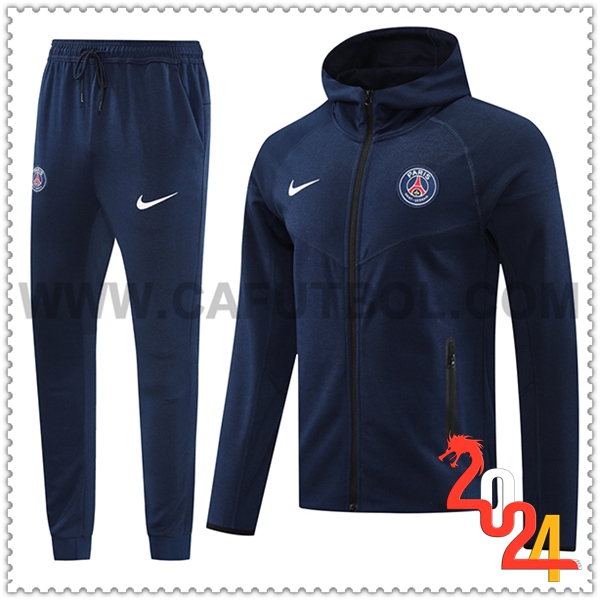 Chaqueta Con Capucha Chandal Rompevientos PSG azul real 2024 2025