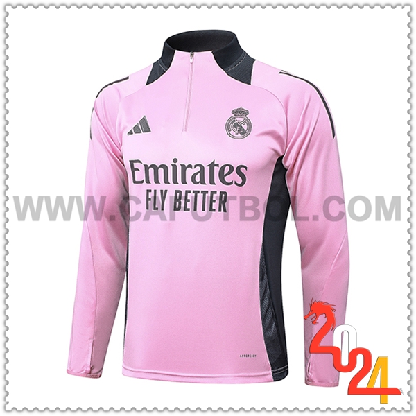 Sudadera de Entrenamiento Real Madrid Rosa/Gris 2024 2025 -03