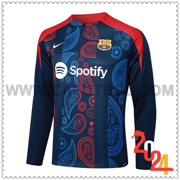 Sudadera de Entrenamiento FC Barcelona Azul/Rojo 2024 2025 -02