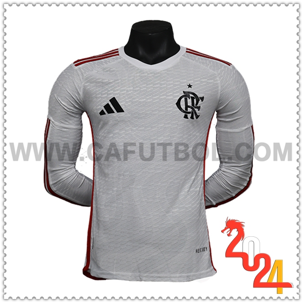 Segunda Camiseta Futbol Flamengo Mangas largas 2024 2025