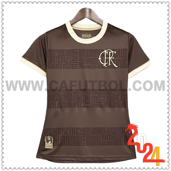 Camiseta Futbol Flamengo Mujer Marron Edicion Especial 2024 2025