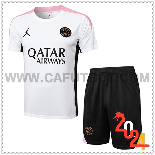 Camiseta Entrenamiento PSG Blanco/Negro/Rosa 2024 2025