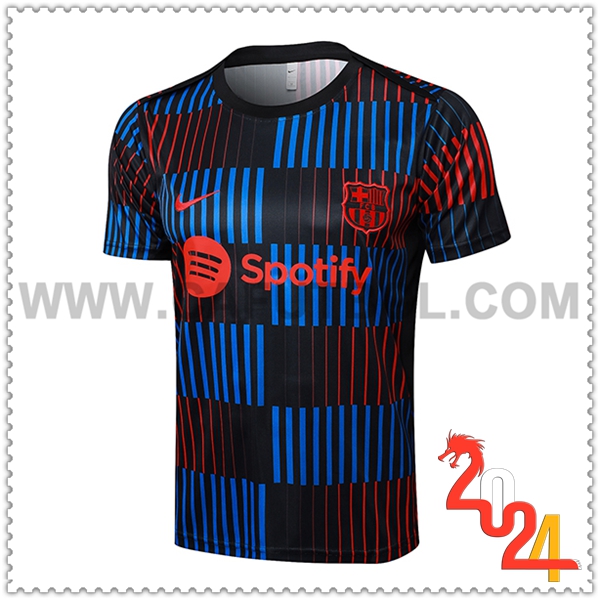 Camiseta Entrenamiento FC Barcelona Negro/Azul/Rojo 2024 2025 -03