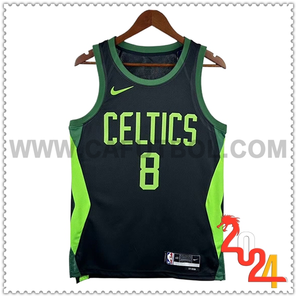 Camisetas NBA Boston Celtics (PORZINGIS #8) 2024/25 Negro/Verde -02