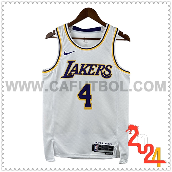 Camisetas NBA Los Angeles Lakers (KNECHT #4) 2024/25 Blanco/Violeta/Amarillo