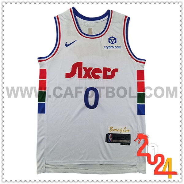 Camisetas NBA Philadelphia 76ers (MAXEY #0) 2024/25 Blanco