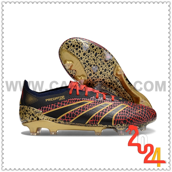 Adidas Zapatos de Futbol Predator Elite FG Negro/Amarillo/Rojo