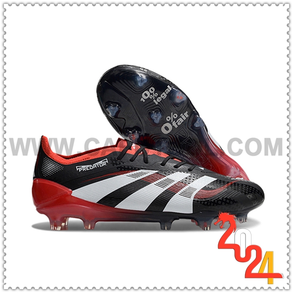 Adidas Zapatos de Futbol 25 Predator Elite FG Negro/Rojo/Blanco