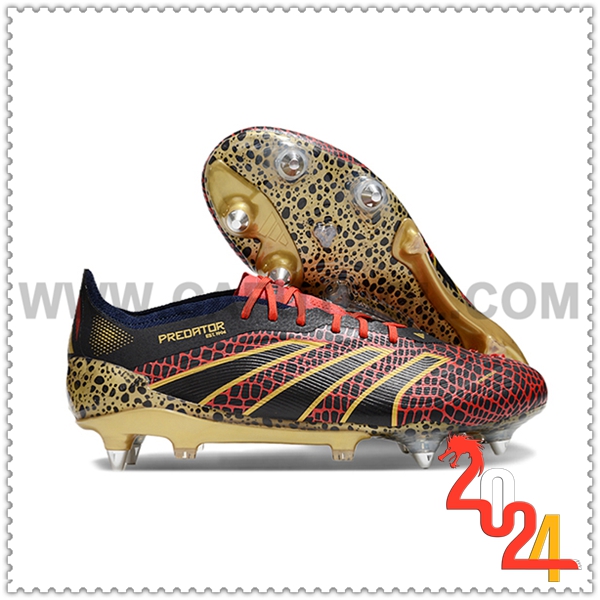 Adidas Zapatos de Futbol Predator Elite SG Negro/Amarillo/Rojo