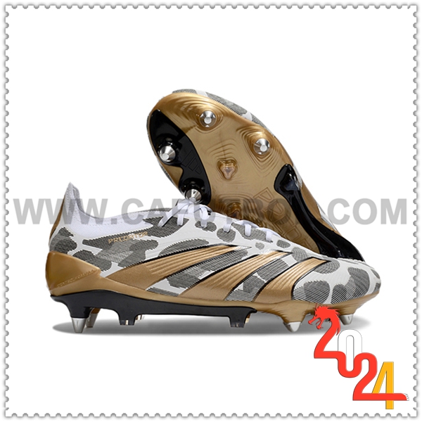 Adidas Zapatos de Futbol Predator Elite SG Blanco/Amarillo/Gris