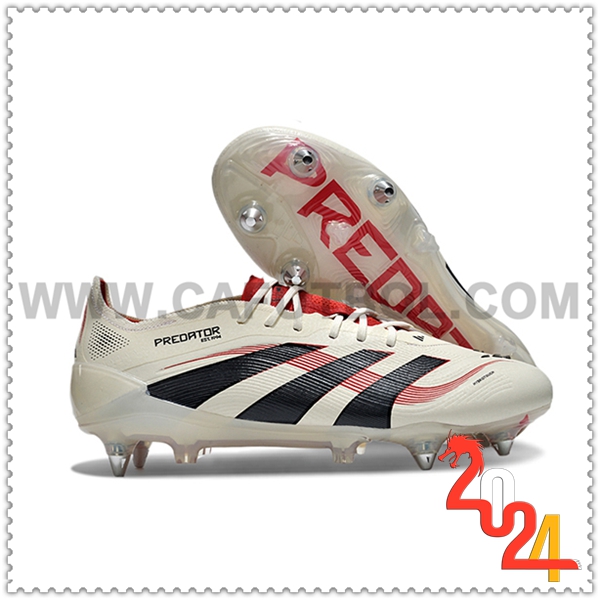 Adidas Zapatos de Futbol 25 Predator Elite SG Blanco/Negro/Rojo