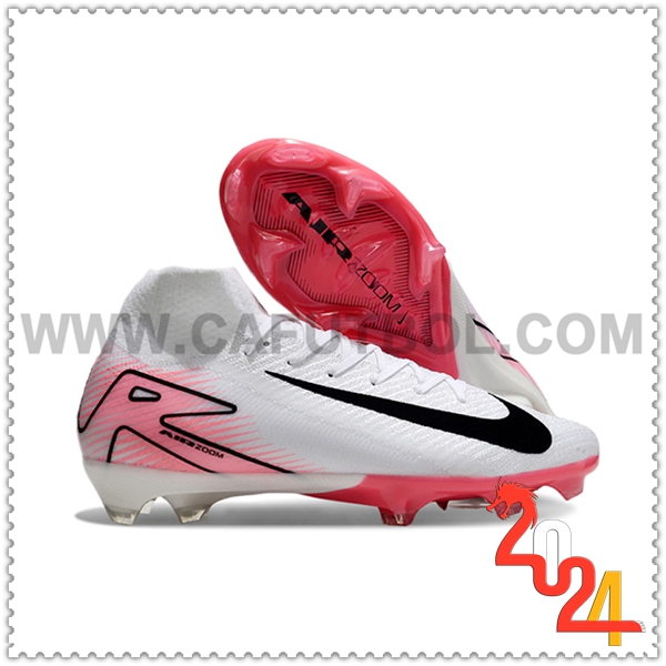 Nike Zapatos de Futbol Air Zoom Mercurial Superfly IIX Elite FG Blanco/Rosa/Negro