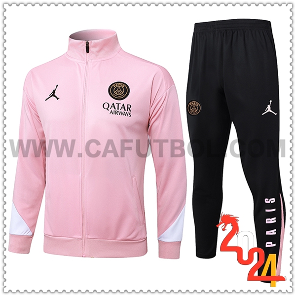 Chandal Futbol Chaquetas PSG Rosa/Blanco 2024 2025