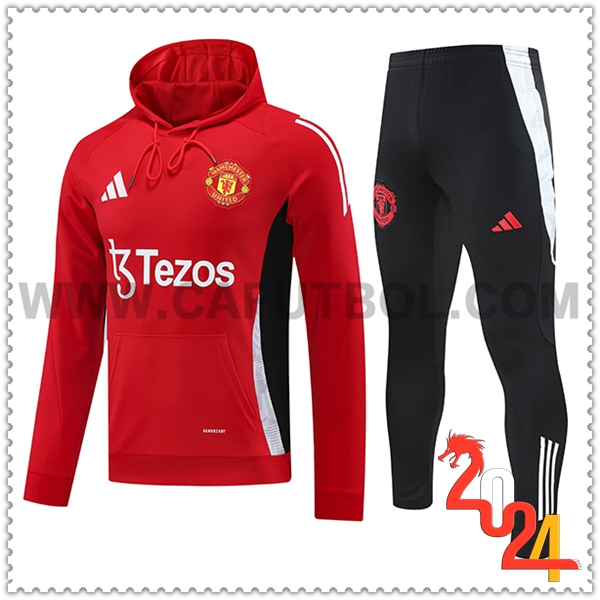 Sudadera Con Capucha Chandal Manchester United Rojo 2024 2025