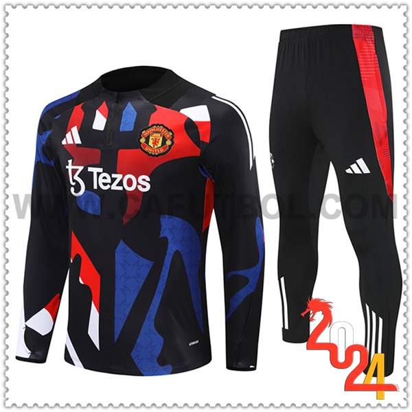 Chandal Futbol Manchester United Negro/Rojo/Azul 2024 2025