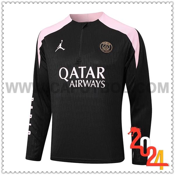 Sudadera de Entrenamiento PSG Negro/Rosa 2024 2025