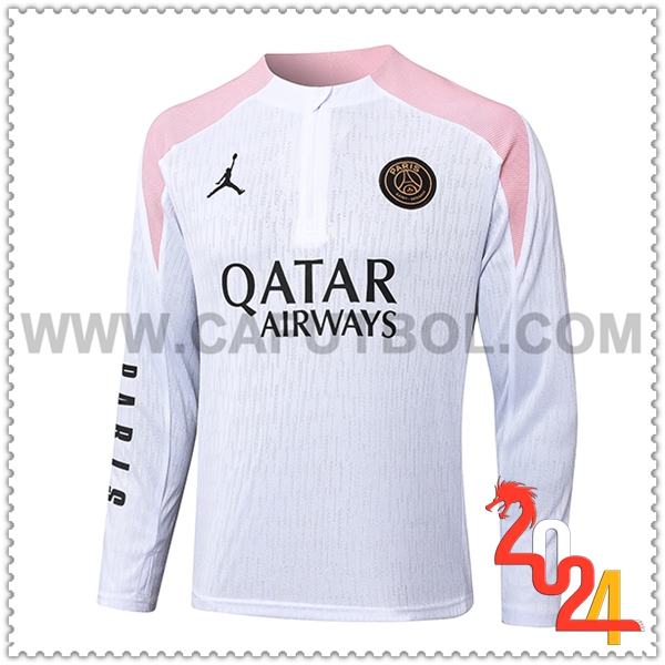Sudadera de Entrenamiento PSG Blanco/Rosa 2024 2025