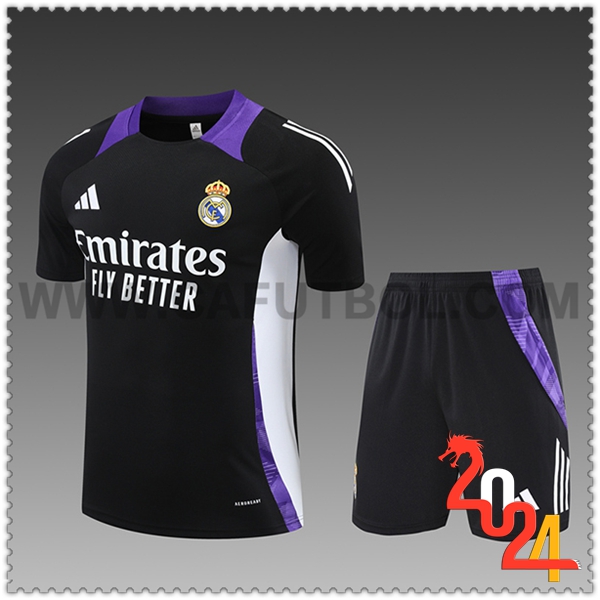 Camiseta Entrenamiento Real Madrid Ninos Negro/Blanco/Violeta 2024 2025