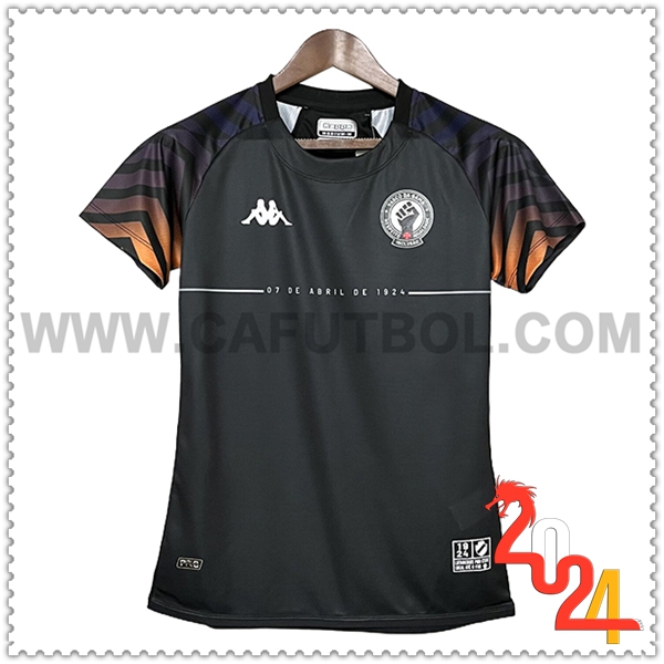 Camiseta Futbol CR Vasco Da Gama Mujer Negro Edicion Especial 2024 2025