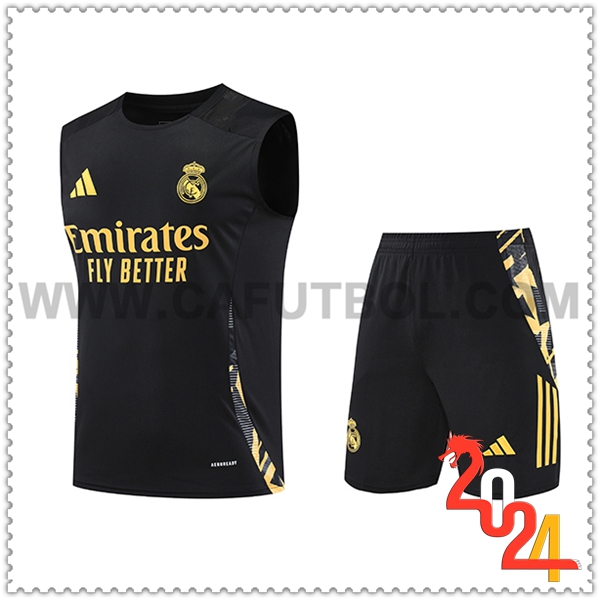Camiseta Entrenamiento sin mangas Real Madrid Negro/Amarillo 2024 2025 -03