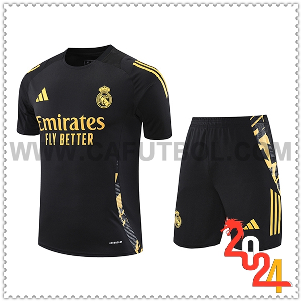 Camiseta Entrenamiento Real Madrid Negro/Amarillo 2024 2025 -03