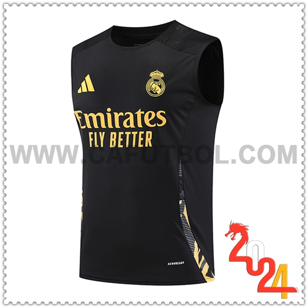 Chalecos De Futbol Real Madrid Negro/Amarillo 2024 2025 -03