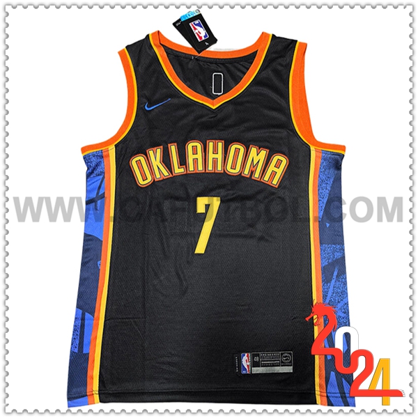 Camisetas Oklahoma City Thunder (HOLMGREN #7) 2024/25 Azul/Naranja -02