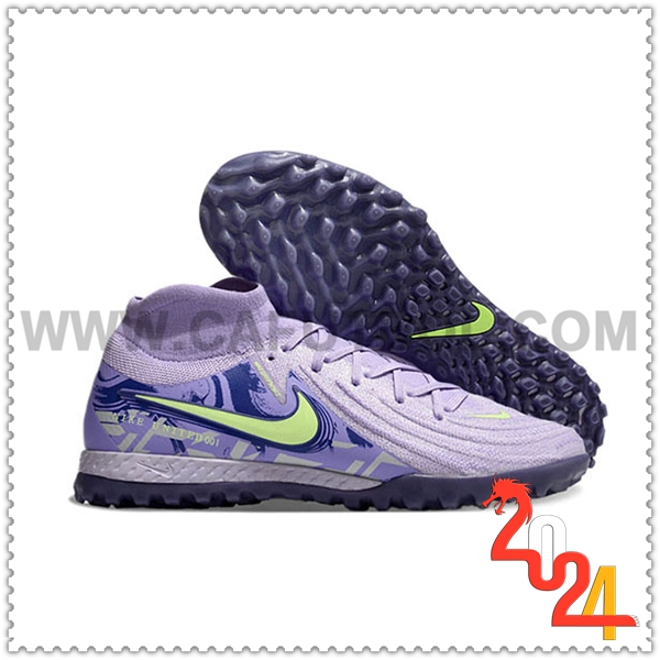 Nike Zapatos de Futbol Phantom Luna Elite NU TF Violeta/Verde -02