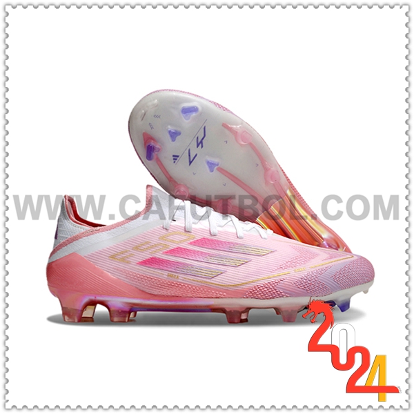 Adidas Zapatos de Futbol F50 Elite FG Rosa/Blanco -02