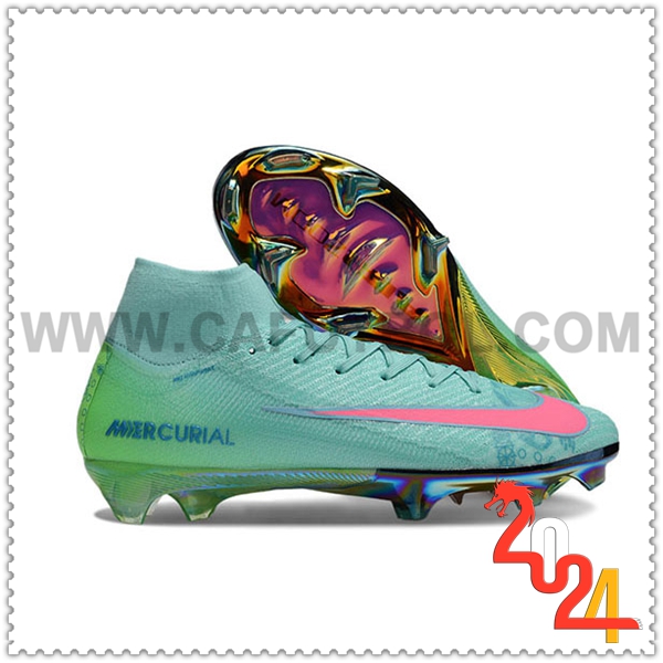 Nike Zapatos de Futbol AIR Zoom Mercurial Vapor 16 Elite XXV FG SE Verde/Rosa -02