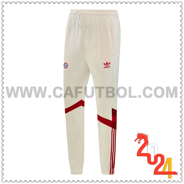 Pantalones Entrenamiento Bayern Munich Beige/Rojo 2024 2025