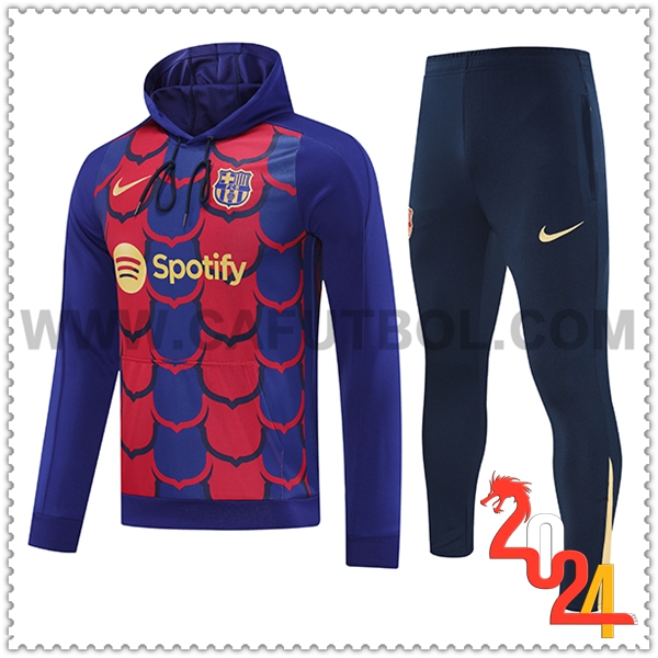 Chaqueta Con Capucha Chandal FC Barcelona Azul/Rojo 2024 2025