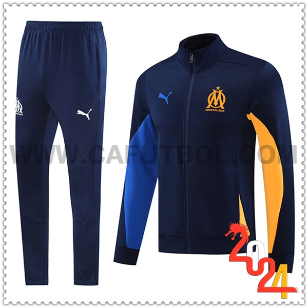 Chandal Chaquetas Futbol Marsella Azul marino 2024 2025