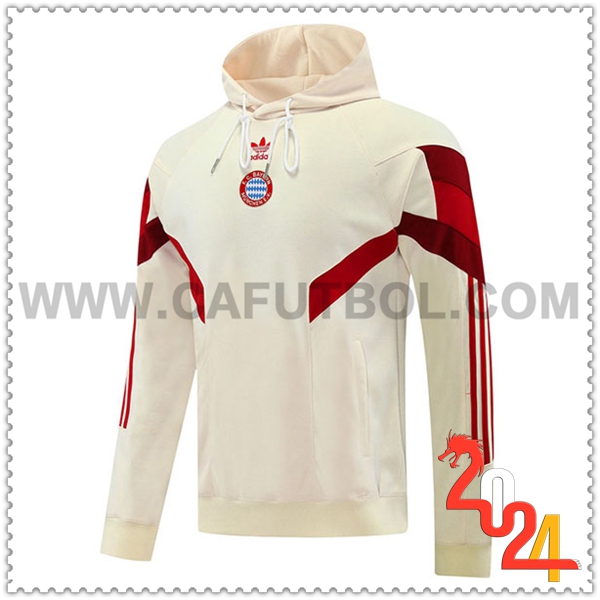 Sudadera Con Capucha Bayern Munich Beige/Rojo 2024 2025