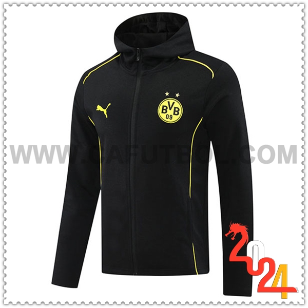 Sudadera Con Capucha Dortmund Negro/Amarillo 2024 2025