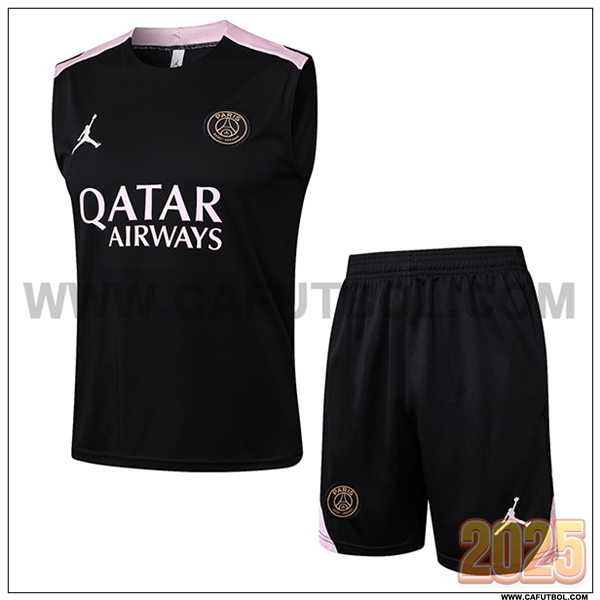 Camiseta Entrenamiento sin mangas PSG Negro/Rosa 2025 2026
