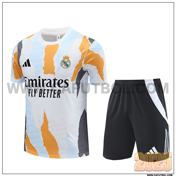 Camiseta Entrenamiento Real Madrid Blanco/Naranja/Gris/Azul 2025 2026